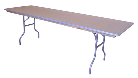 96" Rectangle Wood Folding Banquet Table