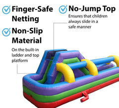 34' Retro Rainbow Water Slide and Splash and Ride Waterslide Combo with Blower