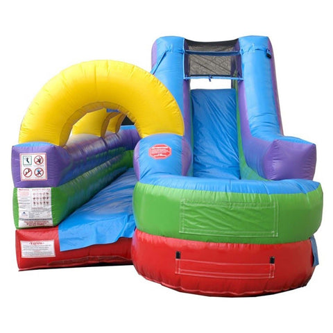 34' Retro Rainbow Water Slide and Splash and Ride Slide Combo with Blower