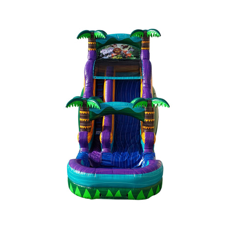 WS-249S Tropical Green Water Slide 18Ft H