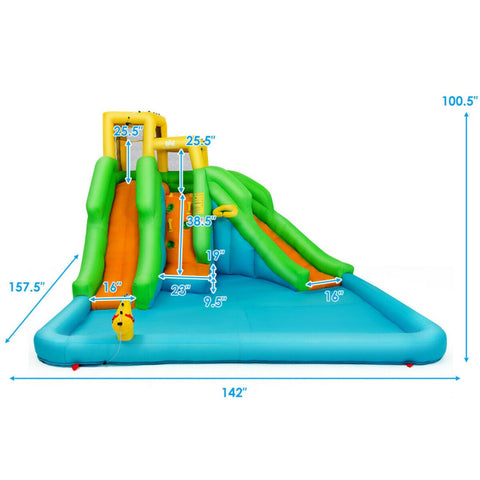 Inflatable Waterslide Bounce House Climbing Wall by Costway