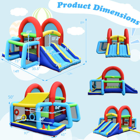Inflatable Bounce House Slide Jumping Castle Soccer Goal Ball Pit by Costway