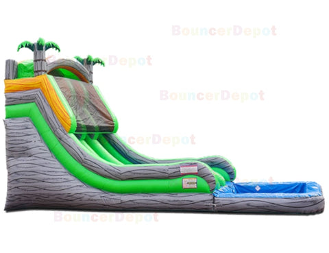 18'H Front Load Double Lane Water Slide by Bouncer Depot