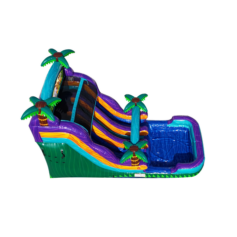 WS-249D Tropical Green Water Slide 18Ft H