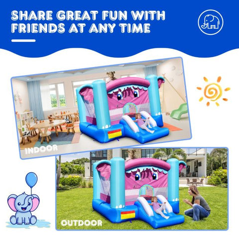 3-in-1 Elephant Theme Inflatable Castle without Blower by Costway