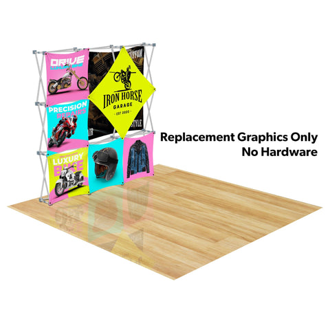Custom GeoMetrix Pop-Up Trade Show Booth Display - (3x3 - 7 Panel)