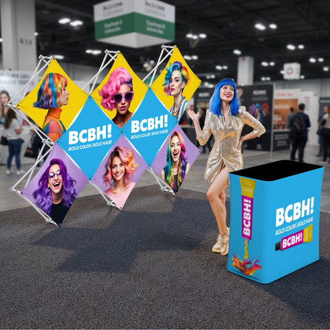 Custom GeoMetrix Pop-Up Trade Show Booth Display - (8 Panel)