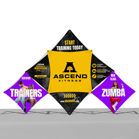 Custom Table Top Pop-Up Display - (4 Panel Pyramid)