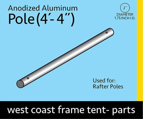 4' 4" Pipe for West Coast Frame Tent, Single Tube