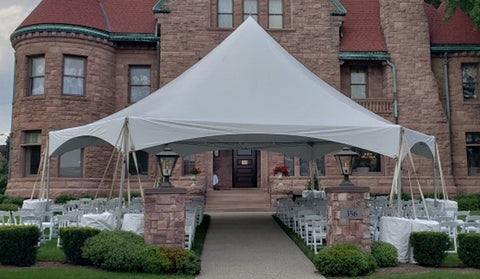 40' Hexagon Premium High Peak Frame Party Tent, White