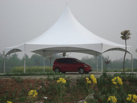 40' Hexagon Premium High Peak Frame Party Tent, White