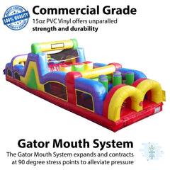 40' Retro Inflatable Obstacle Course with Blower