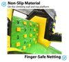 Image of Close-up of 40' Venom inflatable obstacle course showing non-slip climbing wall and finger-safe netting