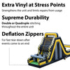Image of Detailed features of the Venom Mega inflatable obstacle course highlighting durability and deflation zippers