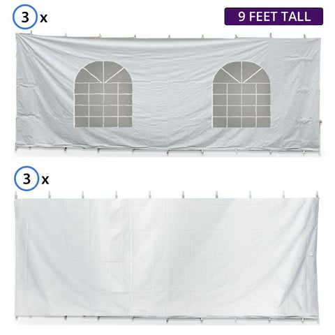 40' x 40' Hexagon High Peak Frame Sidewall Kit with Hook/Loop & Clip Connections