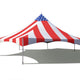 40' Premium Hexagon High Peak Frame Party Tent, Red White and Blue