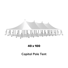40x100 White Pole Party Tent for Sale