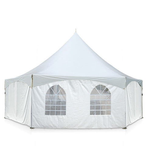 40' x 40' Hexagon High Peak Frame Sidewall Kit with Hook/Loop & Clip Connections