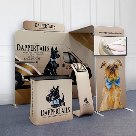 10x10 Trade Show Booth with Archway & Media Stand