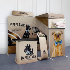 10x10 Trade Show Booth with Archway & Media Stand