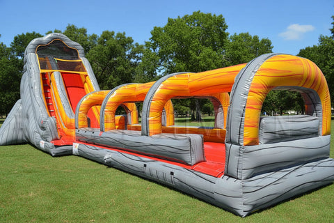 20'H Volcano Water Slide with Slip & Slide by Happy Jump