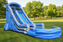 22'H Blue Splash Water Slide by Happy Jump