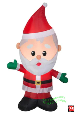 4' Gemmy Airblown Inflatable Santa Claus waving Right Hand