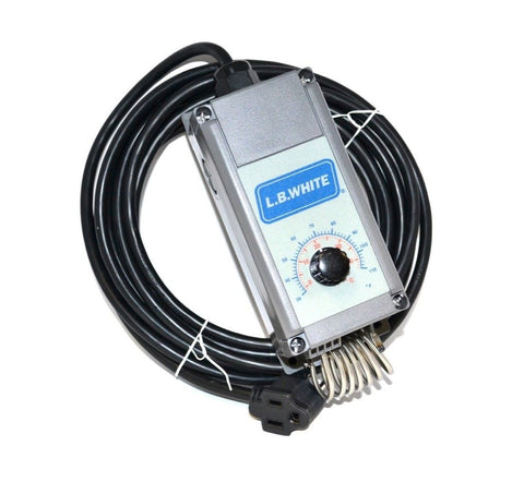 LB White 09454 Portable Heater Thermostat with Inline Plug for Version 1.0 Premier Heaters