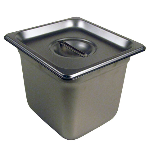 6" Steam Table Pan - 1/6 Size Pan with lid and tongs