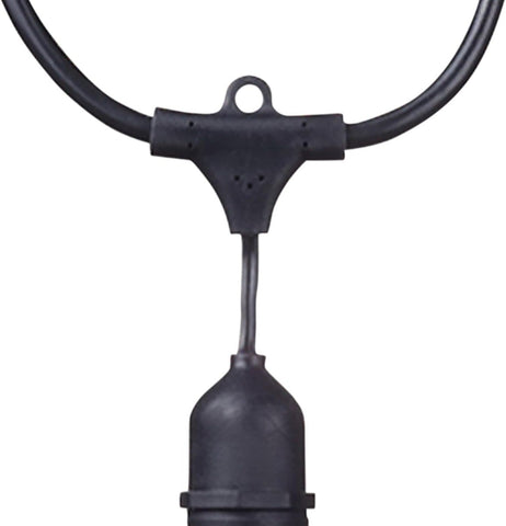 48' Outdoor LED String Light Set with Warm White S14 Bulbs for Patio, Tent, and Event Lighting