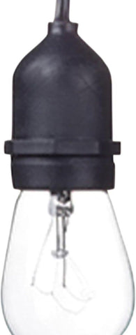 48' Outdoor LED String Light Set with Warm White S14 Bulbs for Patio, Tent, and Event Lighting