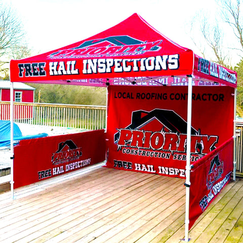 Custom Canopy Tent with Full Back & Half Side Walls