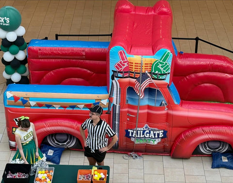 Tailgate Party Inflatable - Cornhole & Pong Game Truck
