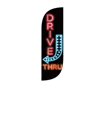 Drive Thru Neon Feather Flag