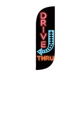 Drive Thru Neon Feather Flag
