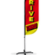 Drive Thru Red & Yellow Feather Flag