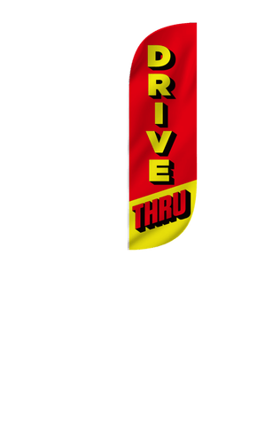 Drive Thru Red & Yellow Feather Flag