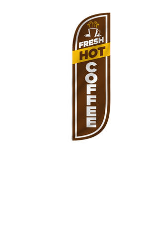 Fresh Hot Coffee Feather Flag
