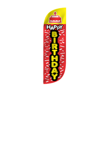 Happy Birthday Feather Flag - 5ft