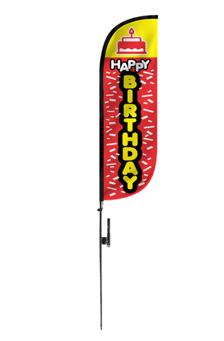 Happy Birthday Feather Flag - 5ft