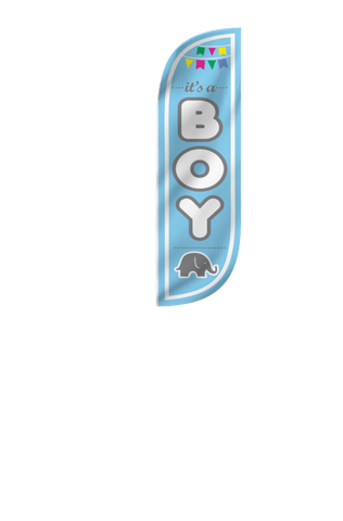 It's A Boy Feather Flag - 5ft