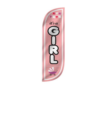 It's A Girl Feather Flag - 5ft