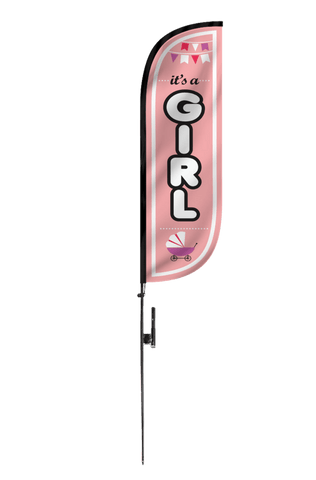 It's A Girl Feather Flag - 5ft