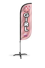 It's A Girl Feather Flag - 5ft