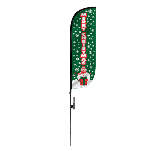 Merry Christmas Feather Flag