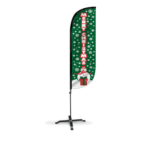 Merry Christmas Feather Flag