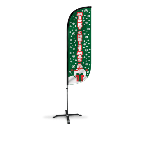 Merry Christmas Feather Flag