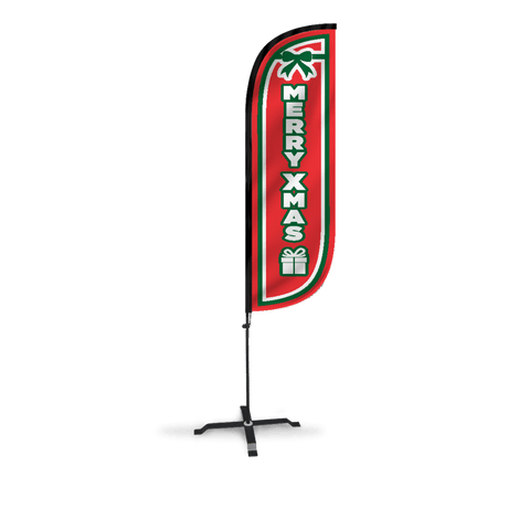 Merry Xmas Feather Flag