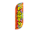 Image of Party Feather Flag with Balloons