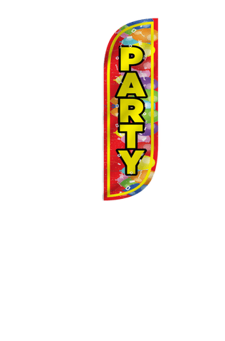 Party Feather Flag with Balloons